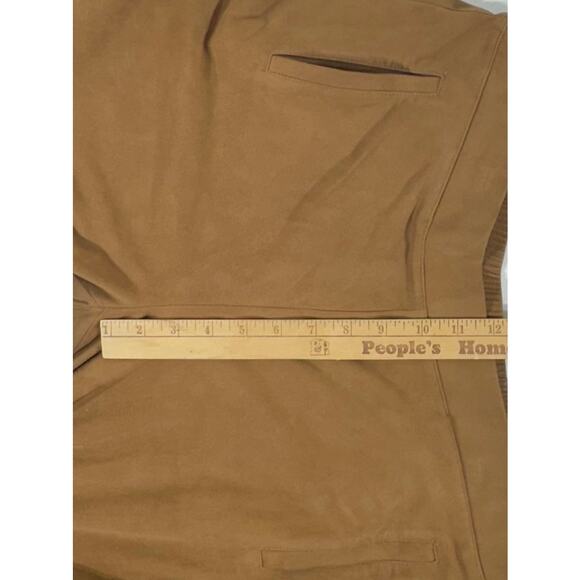 Chicos Faux Suede Wide Crop‎ Pants Size 1.5 Medium 10 (33x21) Brown High Rise - Picture 9 of 10